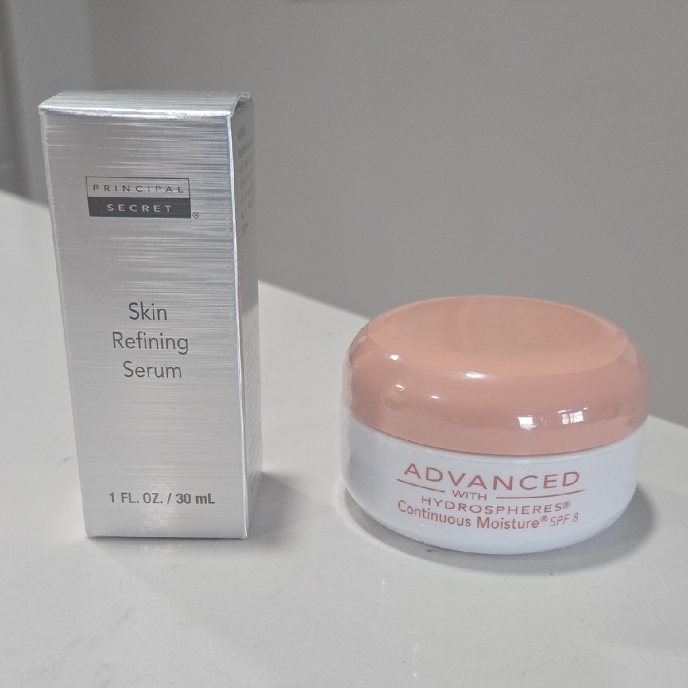 Silver and Cream Skincare Serum and Face Oil